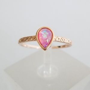 18k Over Sterling Pink Opal Ring